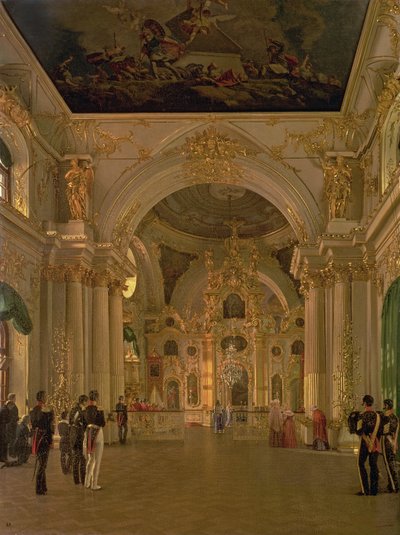 Interior of the Great Church in the Winter Palace, 1829 by Alexei Vasilievich Tyranov